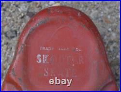 1930s SKOOTER SKATE RED ROCKET 3 WHEEL ORIGINAL PAINT DETACH T HANDLE SKATEBOARD