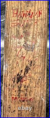 1960's Hawaiian Surf Wooden Skateboard No 7 22 Metal Masters Philly Vintage