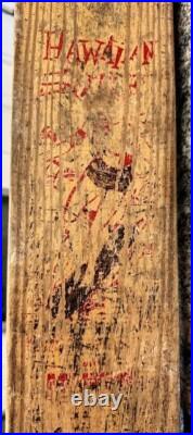 1960's Hawaiian Surf Wooden Skateboard No 7 22 Metal Masters Philly Vintage