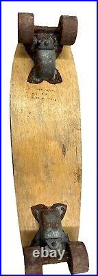 1960's MUSTANG Roller Derby No. 15 WOOD Skateboard w Original Wheels And Trucks 1960's MUSTANG Roller Derby No. 15 WOOD Skateboard w Original Wheels And Trucks
