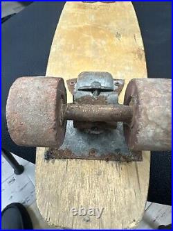 1960's MUSTANG Roller Derby No. 15 WOOD Skateboard w Original Wheels And Trucks 1960's MUSTANG Roller Derby No. 15 WOOD Skateboard w Original Wheels And Trucks