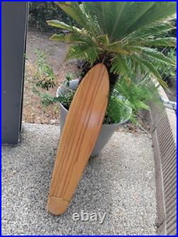 1960's Oak Longboard Skateboard Steel Wheels