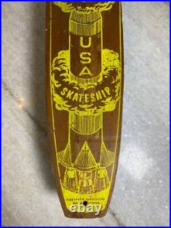 1960s Apollo Apolo Skateship Wood Wooden Skateboard Skate Board Metal Wheels