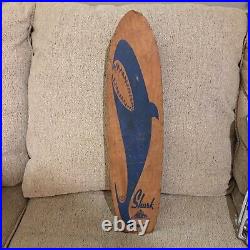 1960s Blue Nash Shark Skateboard Sidewalk Surfboard Wood Metal Wheels