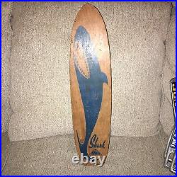 1960s Blue Nash Shark Skateboard Sidewalk Surfboard Wood Metal Wheels