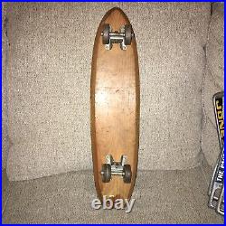 1960s Blue Nash Shark Skateboard Sidewalk Surfboard Wood Metal Wheels