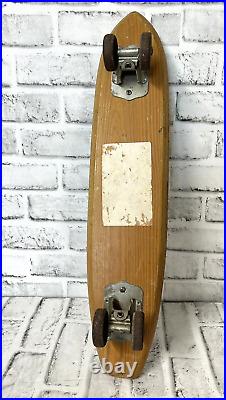 1960s Nash Shark Skateboard Sidewalk Surfboard Wood Metal Wheels Blue VTG 22