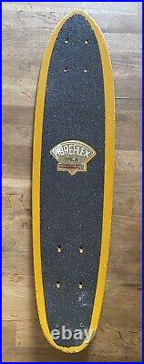 1970's Bright Yellow Vintage Fibreflex Skateboard Gordon & Smith 6.3 x 26.5