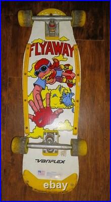 1980's Variflex Flyaway Skateboard Deck Trucks Vintage OG Great Color Unrestored