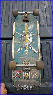 1980's Vintage Powell Peralta Ray Bones Rodriguez Sword and Skull Skateboard