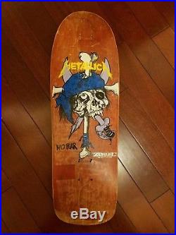1980's Zorlac Metallica rare vintage skateboard deck Pushead art band deck