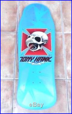 1983 Vintage Powell Peralta TONYHAWK Chicken Skull Baby Blue Skateboard Deck