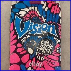1985 Vision Hippie Stick skateboard Old Ghosts Gullwing Trucks Sims 63 Wheels
