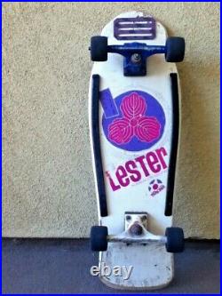 1986 Tracker Lester Kasai skateboard NOT REISSUE mini Bones Rip-Grip