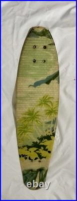 3 Vintage D&L Products Trickray MOTO BOARD Skateboard Fiberglass Tropical Theme