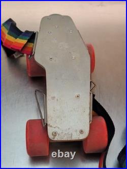 70s Rare Tracker Trekker's Skateboard Trucks Roller Skates Rainbow Strap