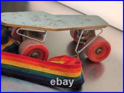 70s Rare Tracker Trekker's Skateboard Trucks Roller Skates Rainbow Strap