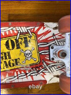 80s Sure Grip KEEP OFF HIGH VOLTAGE Skateboard Deck Powell Peralta Dogtown Sims