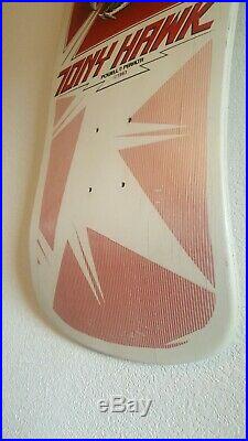 86 Vintage Tony Hawk Bottle Nose Powell Peralta Skateboard Deck White/Pink NOS