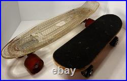ACRYLIC CLEAR Mini 22 SKATEBOARD with LED LIGHTS ON WHEELS. Bonus Mini Board