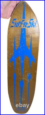 Antique Vintage 1950s 50s Surf-n-Ski Skateboard Fox Mfg Wood Wooden Metal Wheels