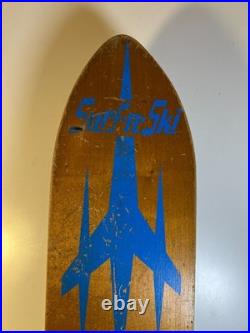 Antique Vintage 1950s 50s Surf-n-Ski Skateboard Fox Mfg Wood Wooden Metal Wheels