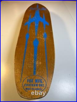 Antique Vintage 1950s 50s Surf-n-Ski Skateboard Fox Mfg Wood Wooden Metal Wheels