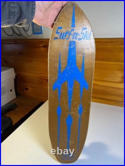 Antique Vintage 1950s 50s Surf-n-Ski Skateboard Fox Mfg Wood Wooden Metal Wheels