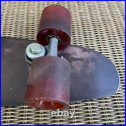 BANZAI Skateboard Black Metal Aluminum Red Wheels Vintage