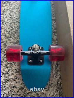 BANZAI Skateboard Deck Trucks Wheels Ruby Red Risers Bearings Red Blue 28 NEW