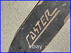 CASTER Vintage Skateboard 1970's Deck Cracked For Display Only