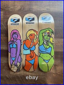 Consolidated Skateboards Hurt Girls Hand Screened Skateboard Set Todd Bratrud