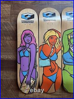 Consolidated Skateboards Hurt Girls Hand Screened Skateboard Set Todd Bratrud