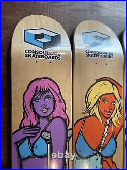 Consolidated Skateboards Hurt Girls Hand Screened Skateboard Set Todd Bratrud