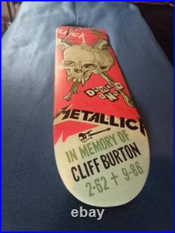 Custom One of A Kind Metallica Cliff Burton Tribute Skateboard Deck 8.25