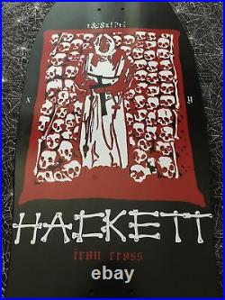 Dave Hackett Iron Cross Skateboard Deck Skull Skates Reissue OG Shape Red White