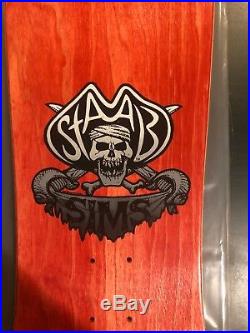 Extremely Rare NOS VINTAGE Sims Kevin Staab Pirate Skateboard Deck MONOCHROME
