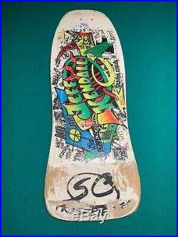 Jeff Kendall Santa Cruz Graffiti White Original 1986 Used Skateboard Deck
