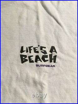 Lifes A Beach Surfgear Clothing Vintage T Shirt Size Large Bad Boy Club