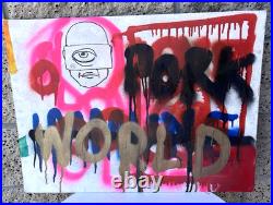 Marc Johnson Original Spray Painted Art Painting Pork World Cyclops Skateboard