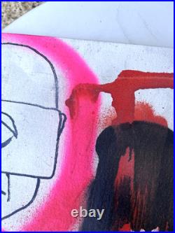Marc Johnson Original Spray Painted Art Painting Pork World Cyclops Skateboard