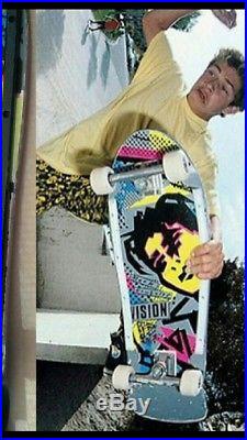 Mark Gonzales Vision vintage skateboard from 1980's Rare Yellow Neon Face