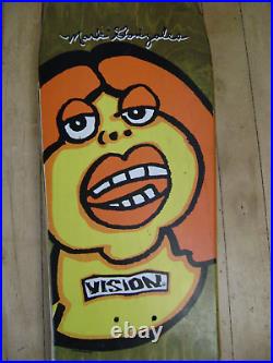 Mark Gonzales skateboard deck NOS OG 1989 GONZ Fat Face VISION Green blind