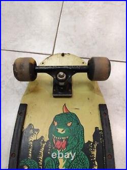 Mid 80s Skateboard Unbranded Godzilla Viking Skull