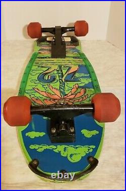 NASH Z2 Skateboard, Lime Green Blue & Pink Palm Tree 1987