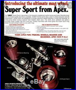 NOS Vintage 70s Apex Mags Skateboard Wheels. RARE Amber 413-Super Sport