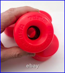 NOS Vintage 80's Red Kryptonics USA Skateboard Wheels 70mm Old School Downhill