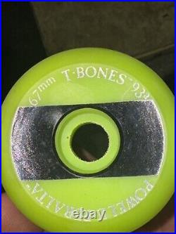 NOS original 1980's Powell Peralta Skateboard Wheels T-Bones Rare Green 67mm