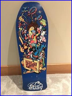 NOS vintage Jeff Grosso Toy Box Santa Cruz Skateboard deck rare blue dip Roskopp