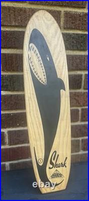 NR Mint Vintage Old 60's Nash Sidewalk Surfboards #1 Shark Wood Deck Skateboard